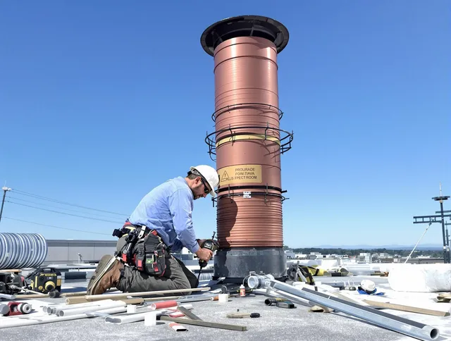 Installed chimney liner by Rocky River Chimney Sweep in Rocky River, OH