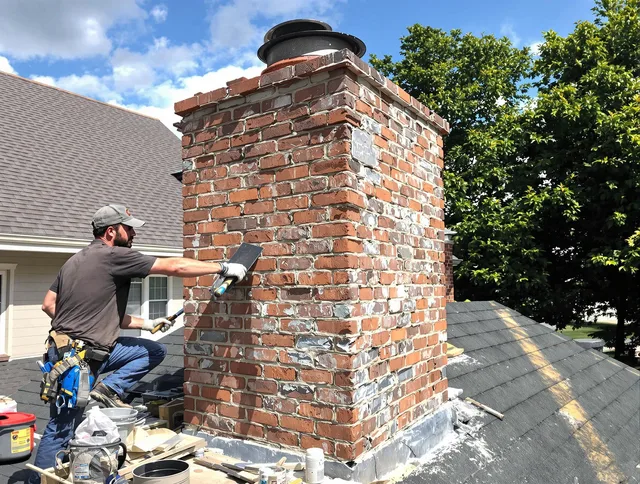 Completed chimney rebuild by Rocky River Chimney Sweep in Rocky River, OH
