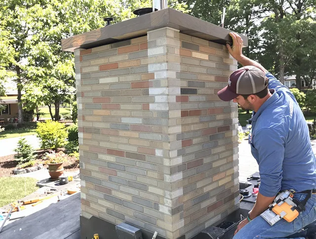 Rocky River Chimney Sweep completing a modern chimney remodel in Rocky River, OH