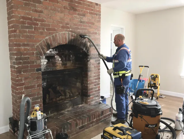 Rocky River Chimney Sweep expert performing detailed chimney sweep in Rocky River, OH