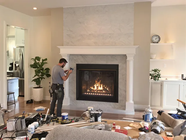 Newly installed fireplace by Rocky River Chimney Sweep in Rocky River, OH