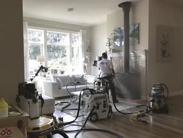 Soot removal service by Rocky River Chimney Sweep for a fireplace in Rocky River, OH